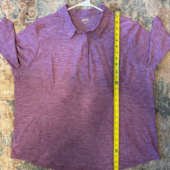 Duluth Trading Co Women's Armachillo Polo Elbow-Sleeve Shirt Top XXL/2XL Purple - Picture 8 of 9